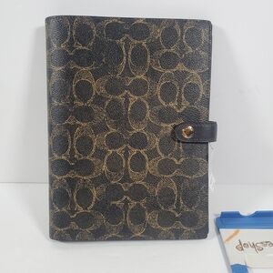 Coach Loved Leather Notebook Gold/Brown NWT